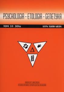 Opakowanie Psychologia Etologia Genetyka Tom 33/2016