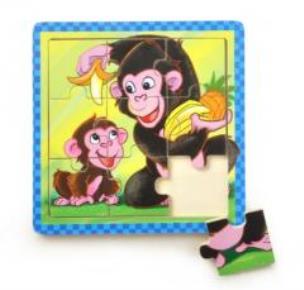 Opakowanie Puzzle drewniane małe Małpki