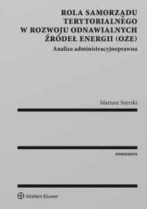 Okładka książki Rola samorządu terytorialnego w rozwoju odnawialnych źródeł energii