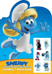 Okładka książki Smerfy. Poszukiwacze zaginionej wioski. Zadania z naklejkami ze Smerfetką