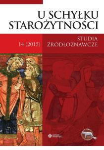 Okładka książki Studia źródłoznawcze 14 U schyłku starożytności