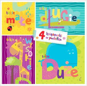 Okładka książki Takie małe, takie duże. 4 książeczki w pudełku