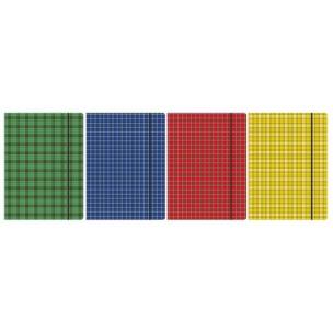 Opakowanie Teczka z gumką A4 Szkocka kratka mix kolorów 10 sztuk