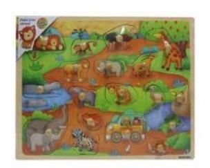 Opakowanie Układanka drewniana z pinezkami Dżungla