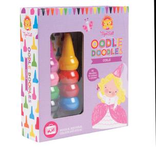 Opakowanie Zestaw kredki na palec z kolorowanką, motyw dziewczęcy, Tiger Tribe