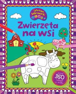 Okładka książki Zwierzęta na wsi. CYFERKOWE KOLOROWANKI