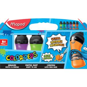 Opakowanie Farby Superpower 6 kolorów uzupełniających w butelkach 75 ml (810011)