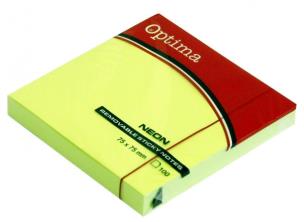 Opakowanie Karteczki samoprzylepne 75x75 mm zieleń Optima