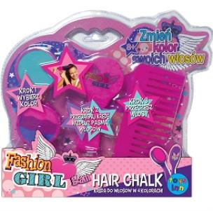 Opakowanie Kreda do włosów 2szt róż + grzebień