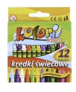 Opakowanie Kredki świecowe 12 kolorów PENMATE