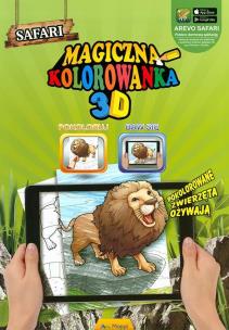 Okładka książki Magiczna kolorowanka 3D Safari