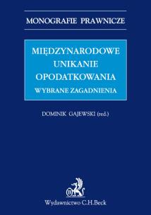 Okładka książki Międzynarodowe unikanie opodatkowania. Wybrane zagadnienia
