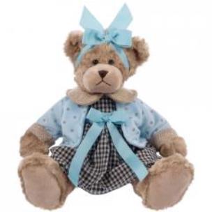 Opakowanie Misia Daizy sukienka niebieska kratka 33cm