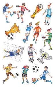 Opakowanie Naklejki foliowe metaliczne piłkarze