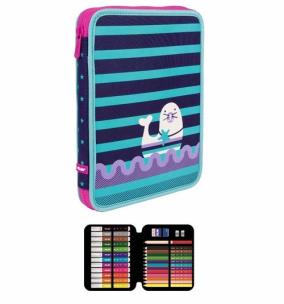 Opakowanie Piórnik MILAN 1-poziomowy duży z wyposażeniem ANCHOR CLUB 2 róż