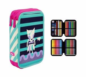 Opakowanie Piórnik MILAN 2-poziomowy z wyposażeniem ANCHOR CLUB 2 róż