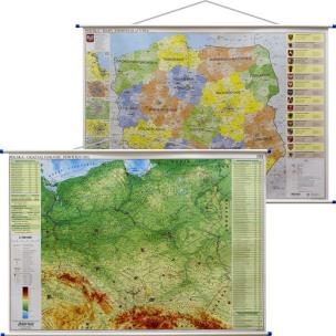 Opakowanie Polska mapa ścienna dwustronna fizyczno-administracyjna 1:700 000