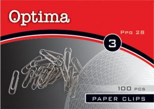 Opakowanie Spinacze Metalowe 100 sztuk OPTIMA