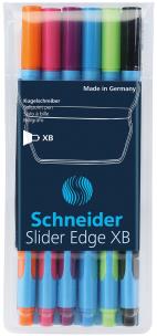 Opakowanie Zestaw długopisów w etui Schneider Slider Edge, XB, 6 sztuk, miks kolorów