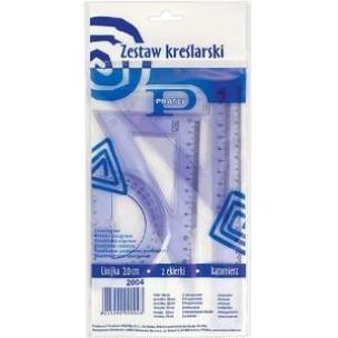 Opakowanie Zestaw kreślarski Pratel z linijką 20 cm etui