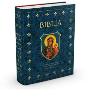 Okładka książki Biblia domowa w obwolucie z MB Częstochowską