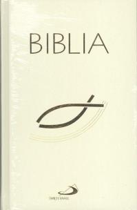 Biblia z rybką biała. Autor: Opracowanie zbiorowe. Multiszop.pl Okładka książki Biblia z rybką biała