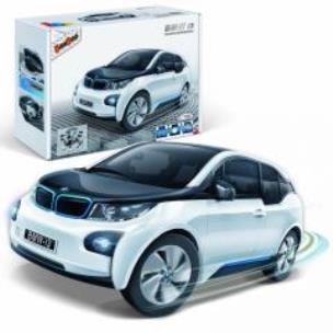 Opakowanie BMW i3 6802-1 napęd pull-back biało-niebieski