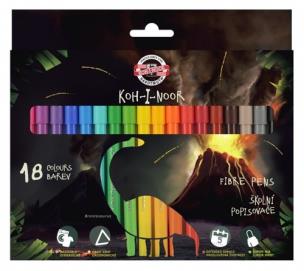 Opakowanie Flamastry szkolne Dino 18 kolorów