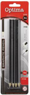 Opakowanie Grafitowy ołówek HB 4 sztuki Optima