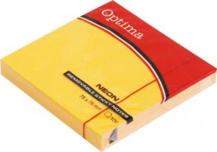 Opakowanie Karteczki samoprzylepne 75x75 mm pomarańcz Optima