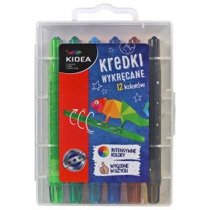 Opakowanie Kredki Kidea wykręcane w etui 12 kolorów