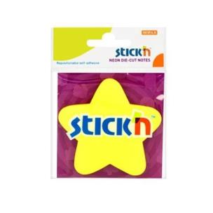 Opakowanie Notes samoprzylepny gwiazdka żółty 76x76mm