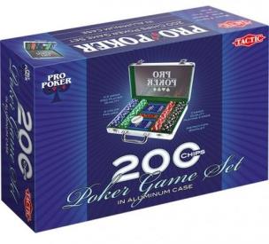 Pro Poker 200 żetonów w aluminiowej walizce. Wydawca: Tactic. Multiszop.pl Opakowanie Pro Poker 200 żetonów w aluminiowej walizce