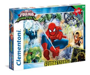 Okładka książki PUZZLE 104 SUPER KOLOR Spiderman fluorescencyjne