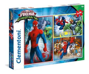Opakowanie PUZZLE 3 x 48 EL SUPER KOLOR Spiderman and the Sin