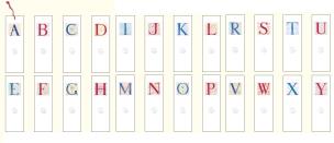 Opakowanie Zakładka do książki z anagramem (ZESTAW - 24 LITERY)