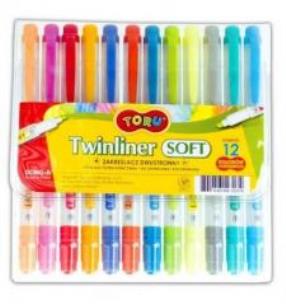 Opakowanie Zakreślacz dwustronny Toru 12 kolorów DONG-A