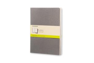 Opakowanie Zestaw 3 Zeszytów Moleskine Cahier Journals XL (19x51cm) gładki, szary, 120 stron