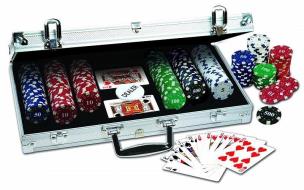 Opakowanie Zestaw do pokera 300 żetonów w walizce