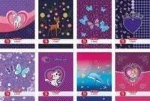 Opakowanie Zeszyt A5/32K linia podwójna dziewczęcy (10szt)