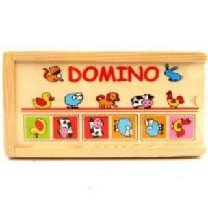 Opakowanie Drewniane domino zwierzęta