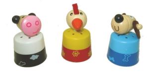 Opakowanie Drewniane zwierzątko z dźwiękiem, różne rodzaje