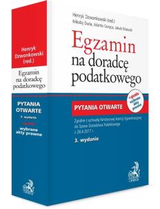 Okładka książki Egzamin na doradcę podatkowego Pytania otwarte