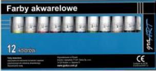 Opakowanie Farby akwarelowe 12 kolorów x 12ml GRAART