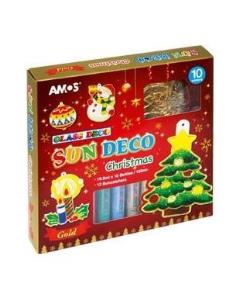 Opakowanie Farby witrażowe 10 kolorów+ witraże christmas AMOS