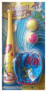Opakowanie Kij baseballowy 41cm + rękawica + 2 piłeczki
