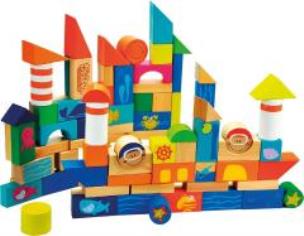 Opakowanie Klocki drewniane w wiaderku Ocean 100 elementów