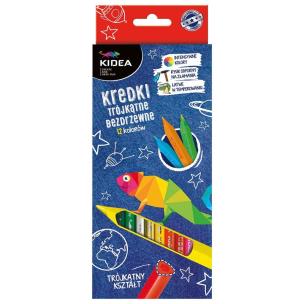 Opakowanie Kredki trójkątne bezdrzewne 12 kolorów KIdea