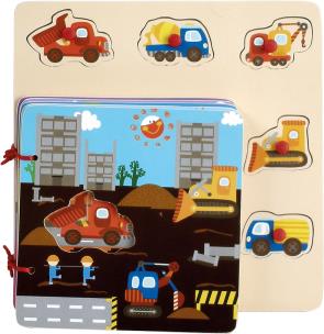 Opakowanie Książeczka drewniana z pinezkami Maszyny budowlane