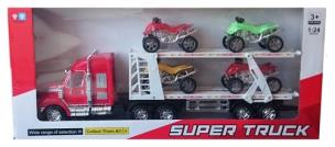 Opakowanie Laweta 50 cm z napędem + 4 quady 1:24 czerwona